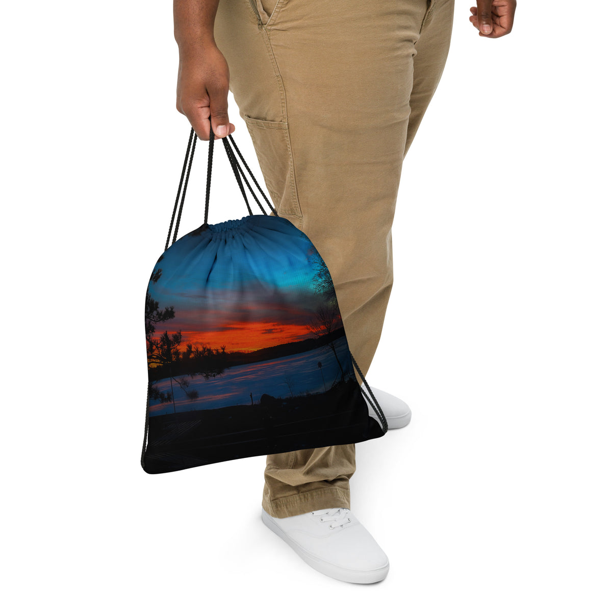 Winter Last Light Drawstring bag