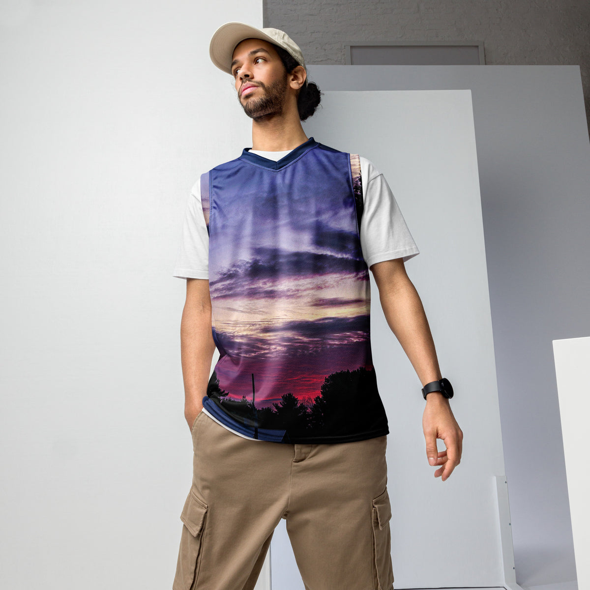 Purple Skylight Men's basketball jersey