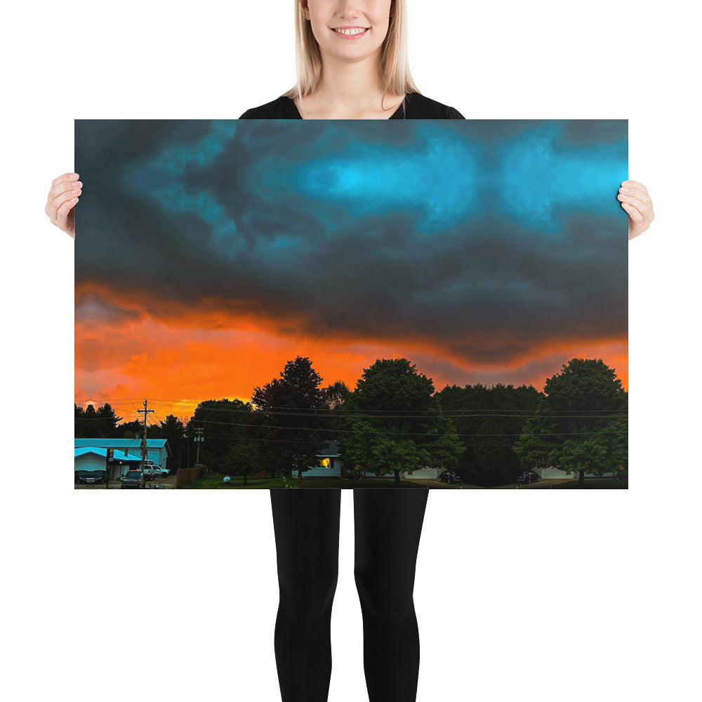 Blue Sky Sunset Photo paper poster