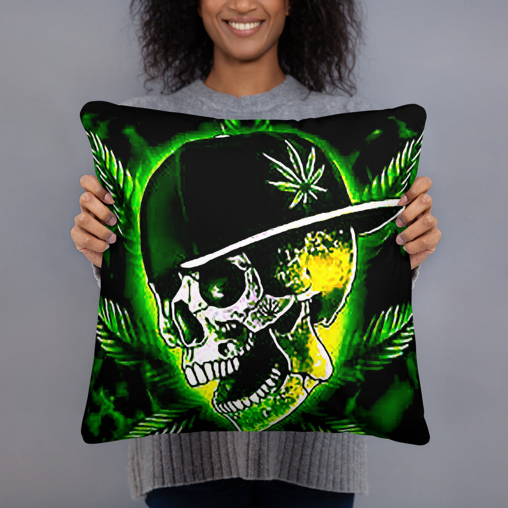 Weed Skull Pillow