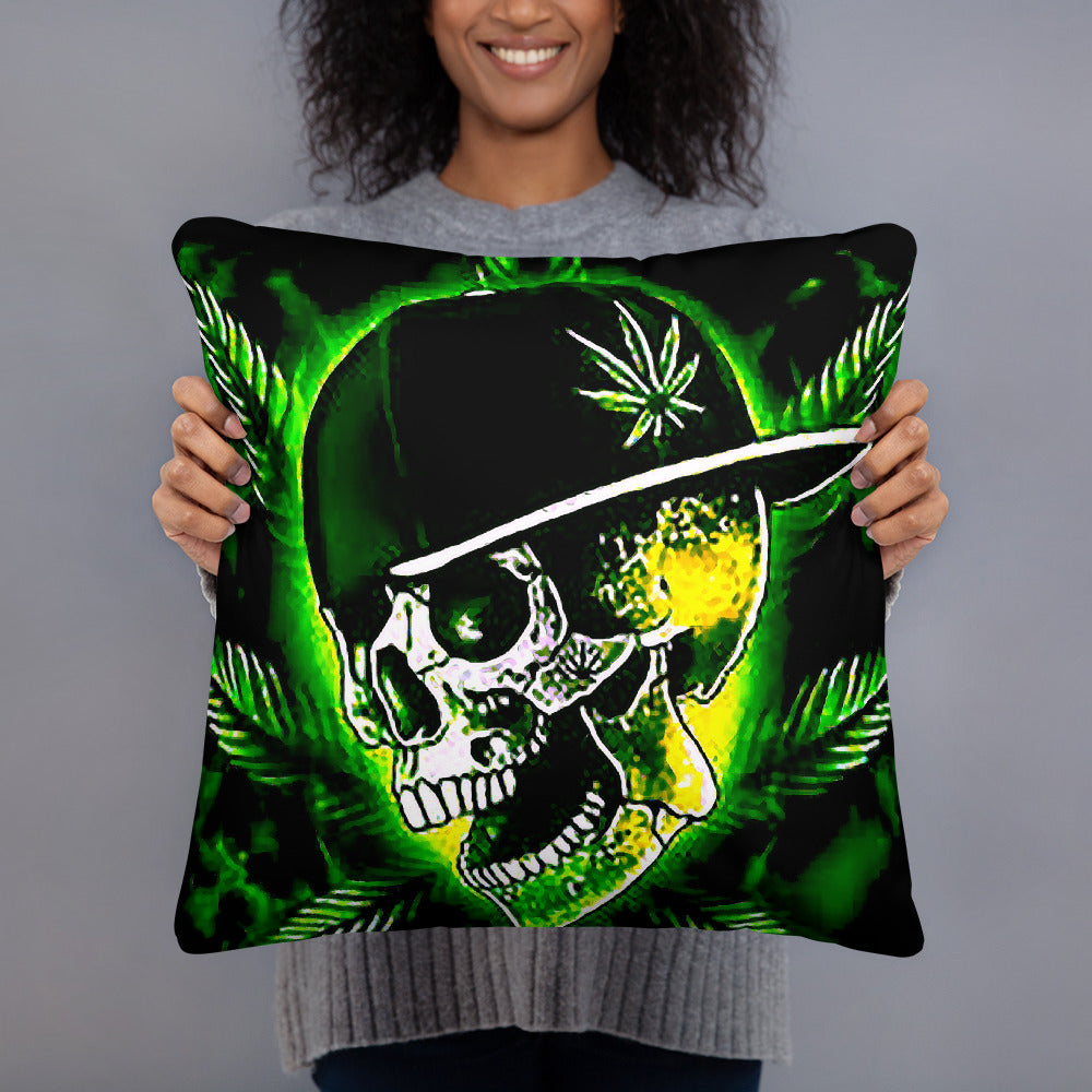 Weed Skull Pillow