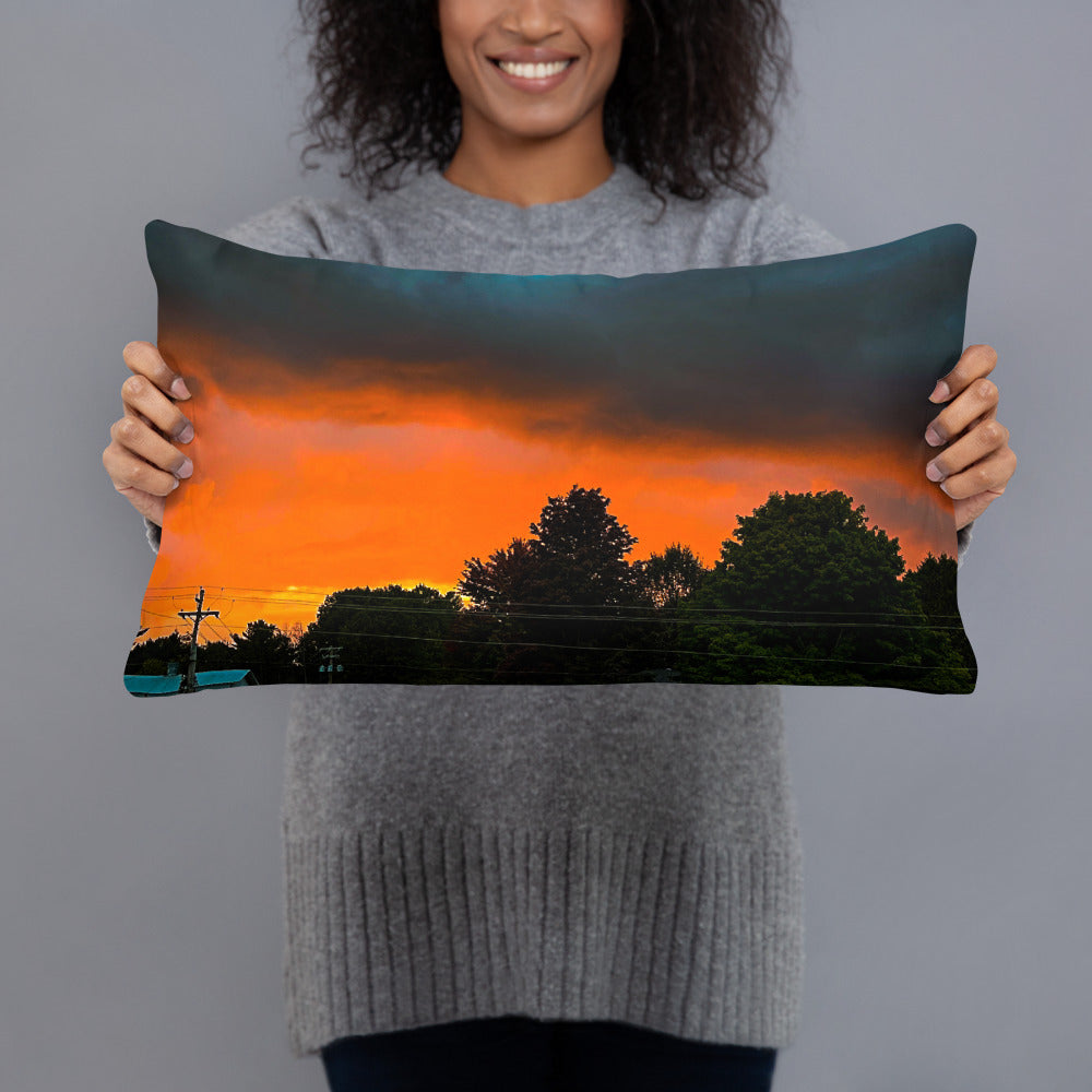 Blue Sky Sunset Pillow