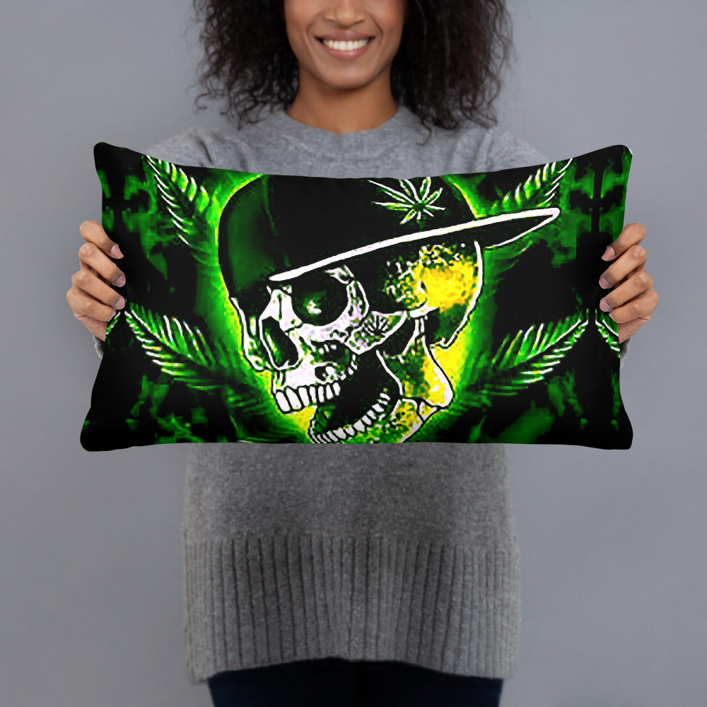 Weed Skull Pillow