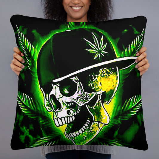 Weed Skull Pillow