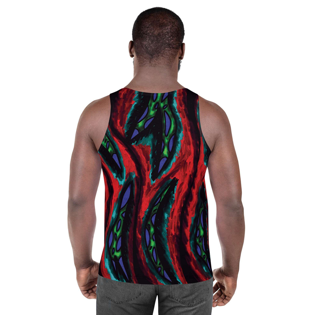 Men's Red Python Tank Top