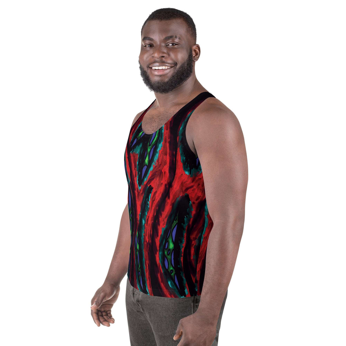 Men's Red Python Tank Top