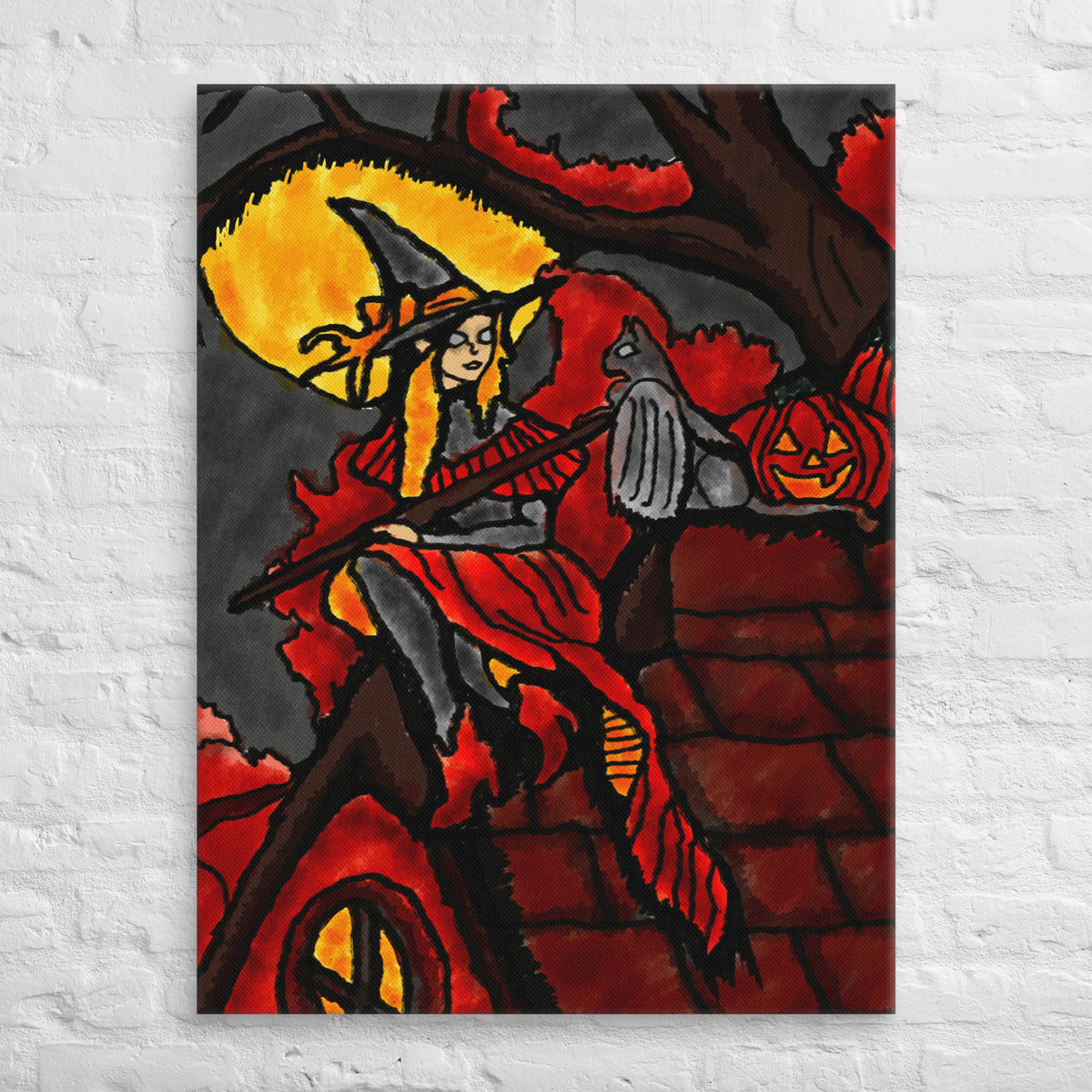 Moonlit Witch's Watch Canvas