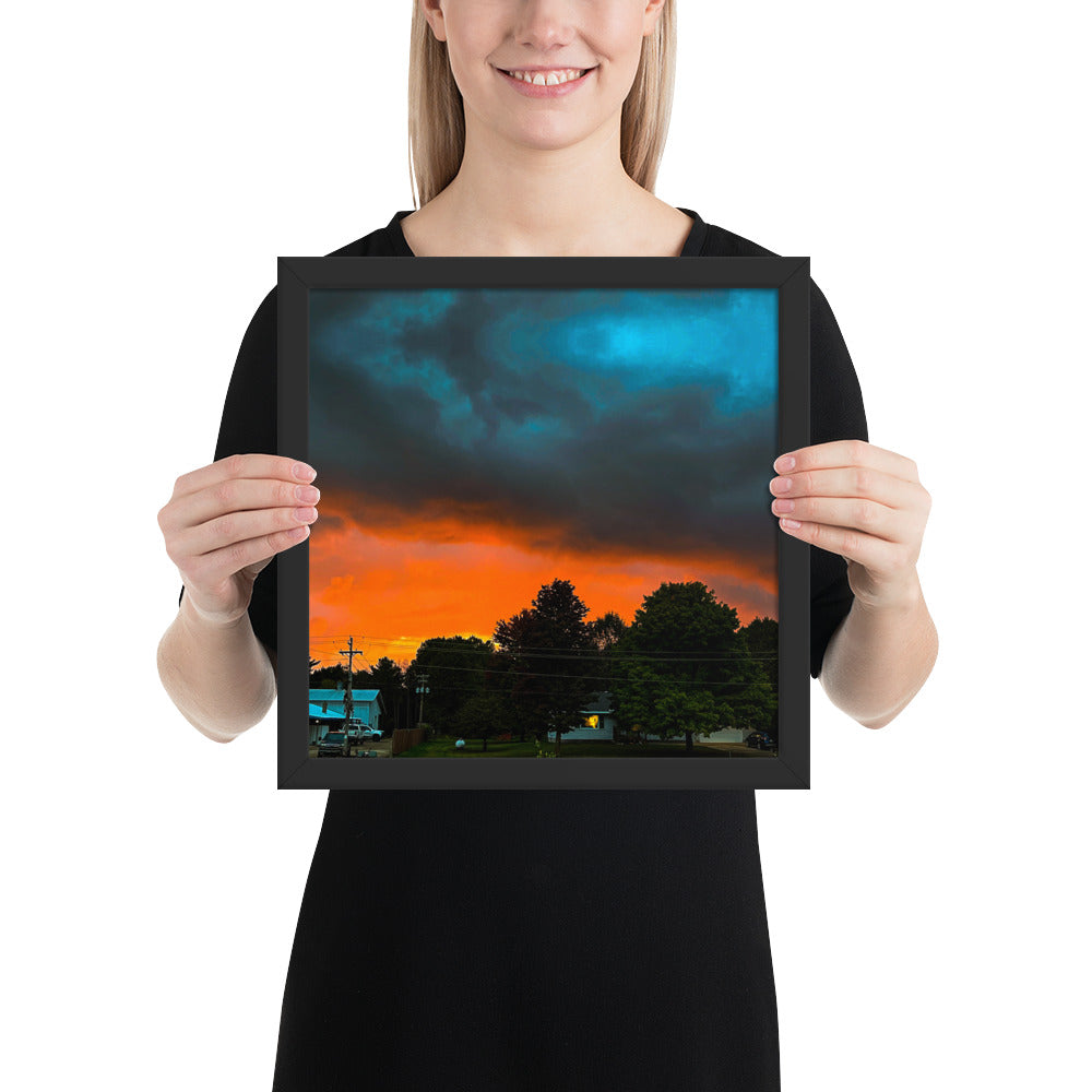 Blue Sky Sunset Framed poster