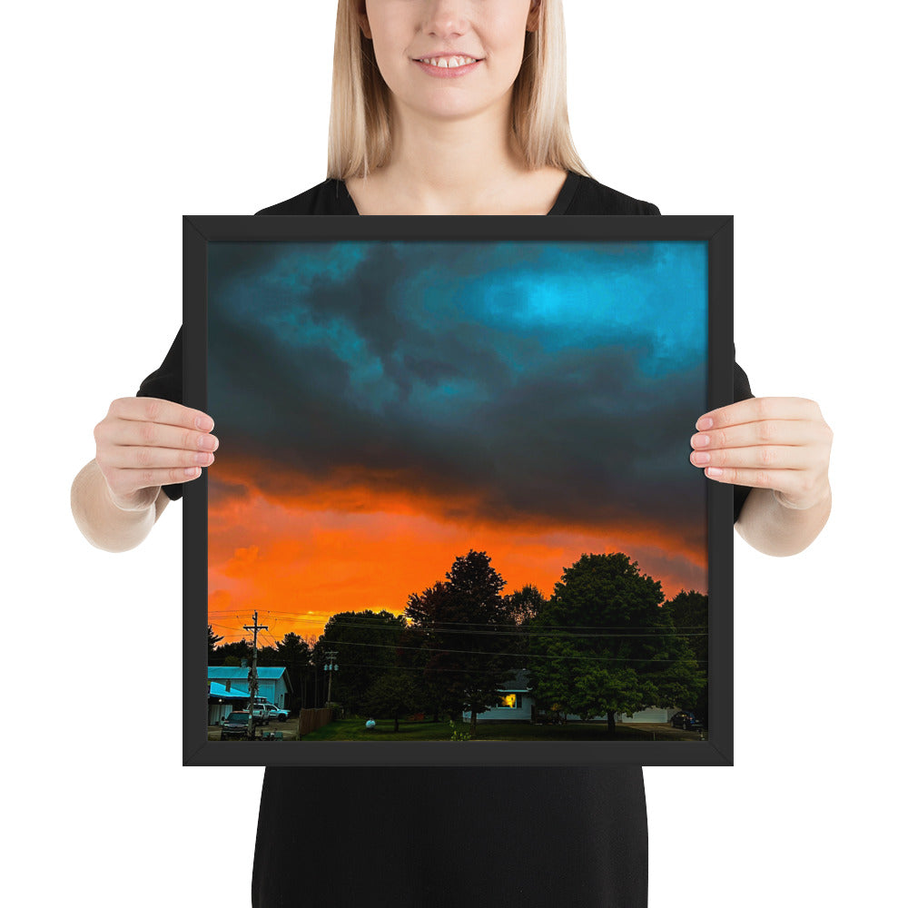 Blue Sky Sunset Framed poster