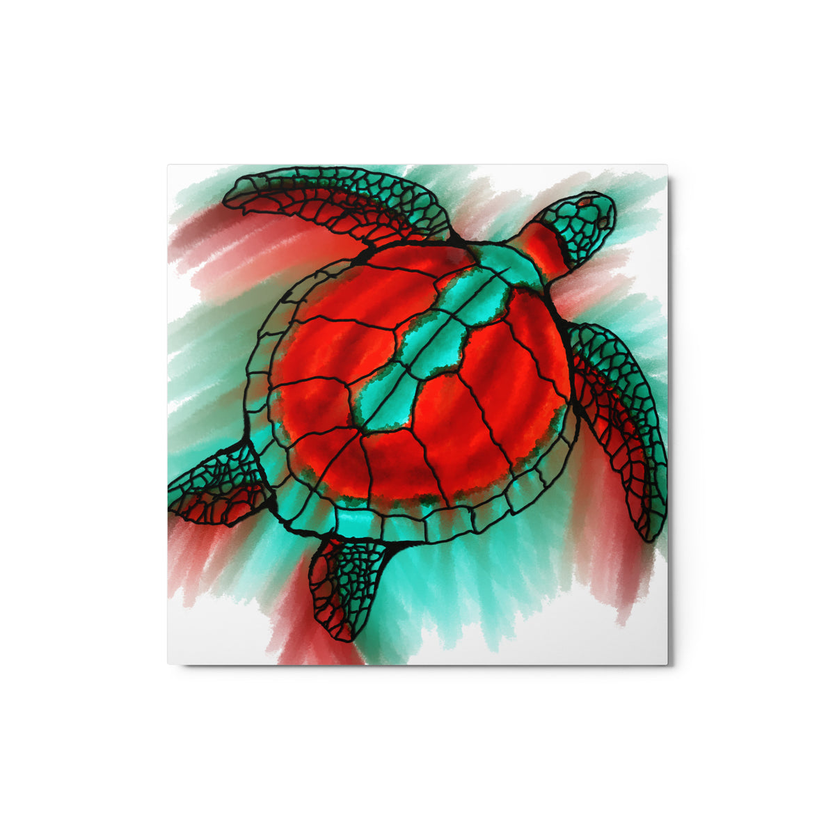 Melt Sea Turtle Metal prints