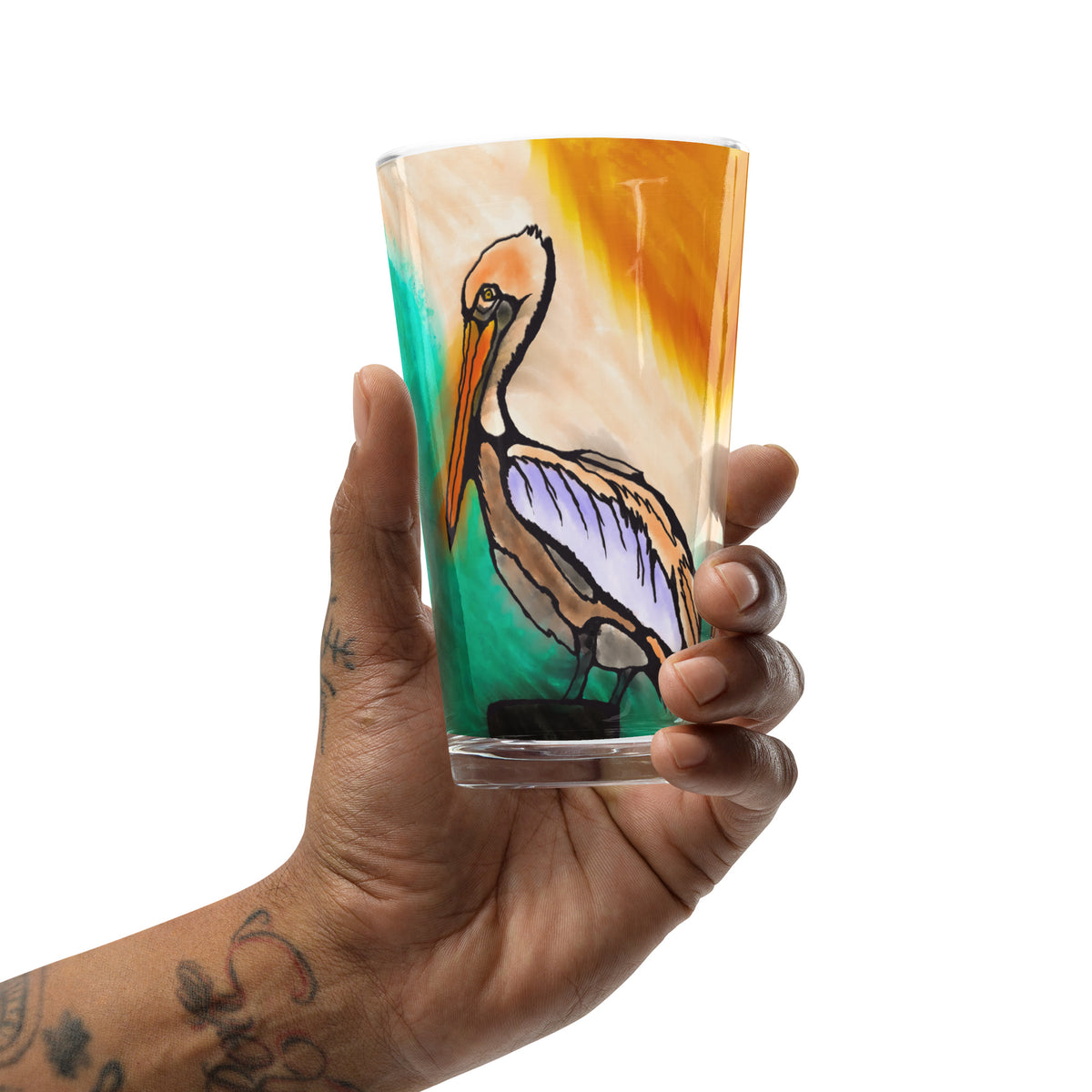 Pelican Side Shaker pint glass