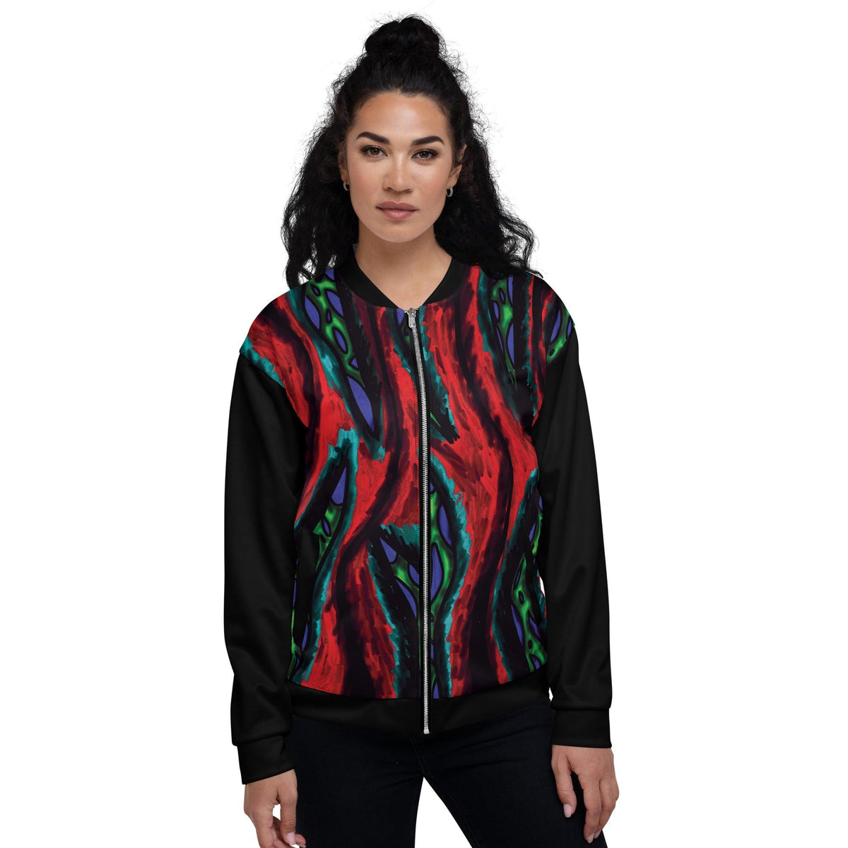 Red Python Bomber Jacket