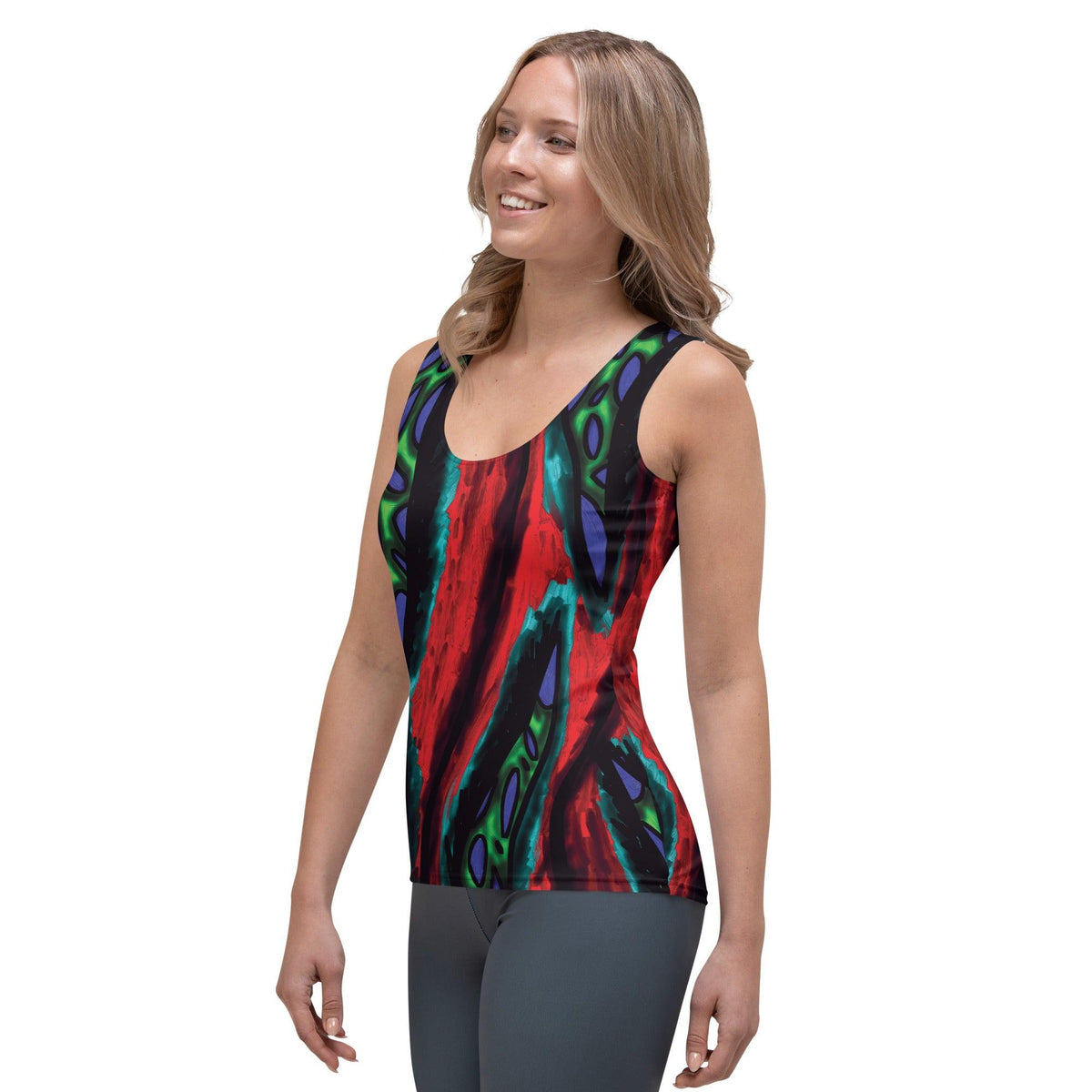 Women's Red Python Tank Top